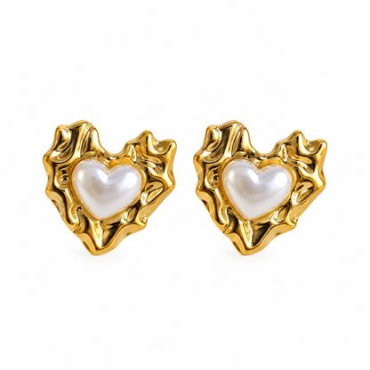 Arete Heart Perla
