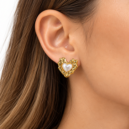 Arete Heart Perla