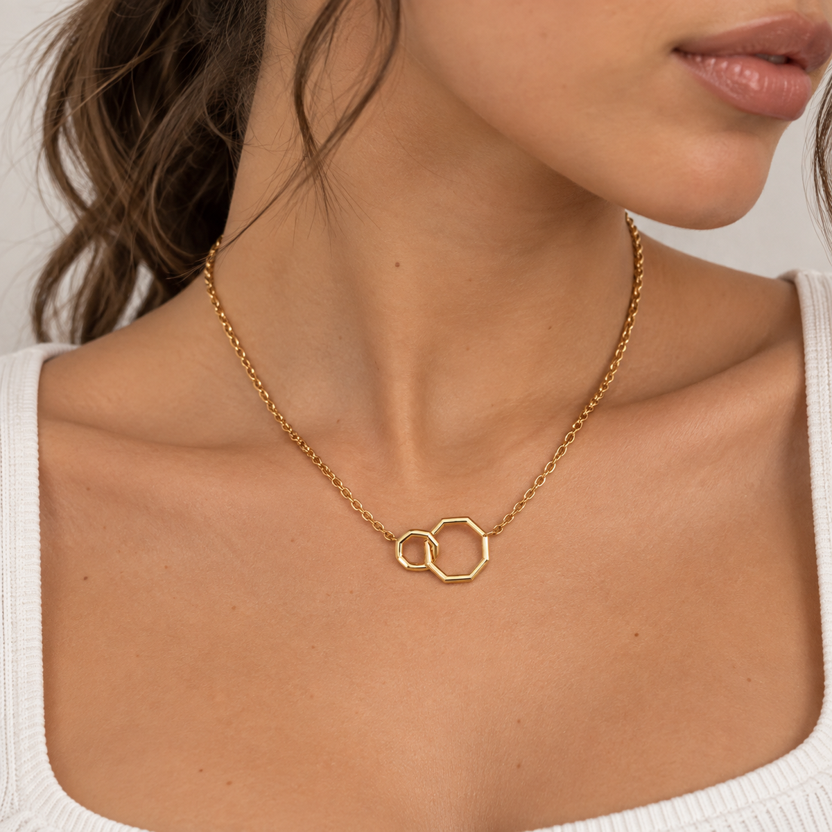 Collar aros entrelazados - xuping