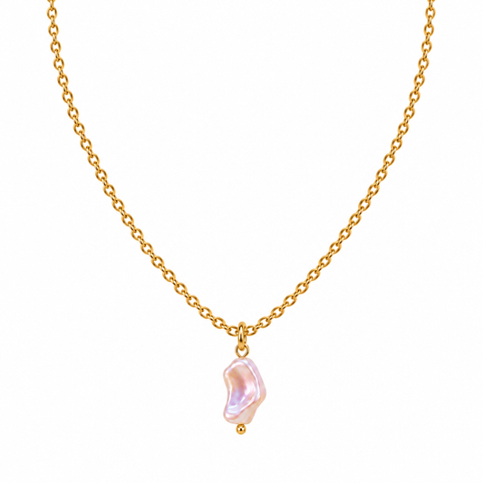 Collar perla rosa