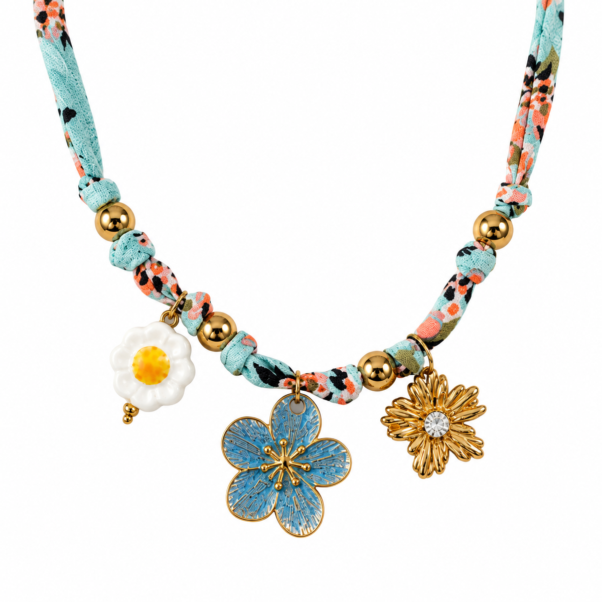 Collar Flor Hawaiana Celeste